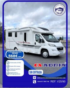 ADRIAN MATRIX PLUS PROFILE M670SC
Sierra Nevada Motorhome, a company with more than 20 years of experience in the second-hand sales sector, offers you this magnificent motorhome.  For more information or price  check our website
www.autocaravanassierranevada.com
or click  on our link  
https://autocaravanassierranevada.com/.../Adrian-matrix.../
Do you want to pay in installments?
Call and we will inform you without obligation
617795719
621251555
GEAR AND EXTRAS 
TYPE OF VEHICLE: MOTIVATED MOTIVATION
MOTOR: Fiat Ducato 2.3 Multiset 130cv
YEAR: 2016
KM: 26.000€
Exterior measurements: 7.30m x 2.90m
Seats 5
Extras and Equipment:
* Measurement of Trunk with Double Door: (2.15m x 1.20m x 0.90m)
* Beds (Electric Hanging in Living Room/Island/Convertible Living Room)
*
- Engine air conditioning
- Airbag (driver and copilot)
- Cruise Speed
- Centralized shutdown
- Electric Mirrors
- Electric elevators
- Radio (CD-BT-AUX)
- Rear View Camera
- Parking Sensor
- Swivel seats
- REMIX Full Cabin Dimmers
- Electric blinds
- Mosquito nets on windows, skylights and front door
- Transparent skylights and panoramic skylights XXL in cabin
- Fridge DOMESTIC (220v, Gas, 12v, Auto) 160L capacity
- Oven
- Smoke Extractor
- Shower with separate toilet seat
- 100 ah batteries.
- 100w solar panel.
- Heating Trauma Net Ready
- Integrated double footstep
- Told Facade 4m.
- Back Staircase
- Stabilizing Legs
- Aluminum post
- Special Camper Reinforced Tires
#autocaravanasgranada
#autocaravanaocasion
#autocaravanasdeocasion
#ventaautocaravana
#compraautocaravana
#autocaravanabarata
#caravaningandalucia
#autocaravanasur
#granadaturismo
#granadaocasion
#andaluciavanlife
#vanlife
#camperlife
#motorhome
#campervan
#viajarenautocaravana
#caravaninglife
#aventuraenruta
#viajeslibres
#escapadarural
#naturalezaylibertad
#viajarporelmundo
#rutavanlife
#descubreespaña