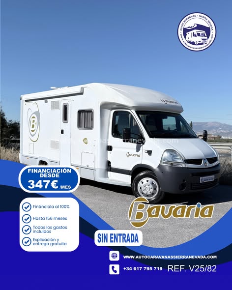 PERFILADA BAVARIA T670 Autocaravanas Sierra Nevada empresa con más de 20 años de experiencia en el sector de venta de ocasión os ofrece esta magnífica casa rodante. Para más información o precio consulté en nuestra página web www.autocaravanassierranevada.com o haga click en nuestro enlace https://autocaravanassierranevada.com/listings/bavaria-t670/ ¿Quieres pagar a plazos? Llama y te informamos sin compromiso 617795719 621251555 EQUIPAMIENTO Y EXTRAS MOTOR RENAULT 2.5 DCI 150CV AÑO: 2009 KM: 93.000 Medidas exteriores: 6,70m x 2,80xm Plazas viajar: 4 Plazas para dormir: 4 Extras y Equipamiento: * Medida maletero con doble portón: (1,400m x 1,95m x 0,60m) * Camas (Isla/Colgante en cabina) * Medida maletero con doble portón: (1,40m x 1,95m x 0,60m) * Camas (Francesa/Salón Convertible) - Aire acondicionado de motor - AirBag(conductor) - Cierre centralizado(en cabina) - Espejos eléctricos - Elevalunas eléctricos - Radio (USB-SD-BT-AUX) - Asientos giratorios - Oscurecedores REMIS en cabina - Mosquiteras en ventanas y claraboyas - Claraboya XXL en salón - Frigo DOMETIC (220v, Gas, 12v, Auto) 142L capacidad - Horno a gas - Extractor de humos - Ducha con mampara dentro de aseo - Baterías de 100ah. - Placa solar de 100w. - Calefacción Truma Combi - Escalón eléctrico de aluminio - Toldo OMNISTOR de 3,5m. - Portabicis para 3 - Neumáticos reforzados especial camper #autocaravanasgranada #autocaravanaocasion #autocaravanasdeocasion PERFILADA BAVARIA T670 Autocaravanas Sierra Nevada empresa con más de 20 años de experiencia en el sector de venta de ocasión os ofrece esta magnífica casa rodante. Para más información o precio consulté en nuestra página web www.autocaravanassierranevada.com o haga click en nuestro enlace https://autocaravanassierranevada.com/listings/bavaria-t670/ ¿Quieres pagar a plazos? Llama y te informamos sin compromiso 617795719 621251555 EQUIPAMIENTO Y EXTRAS MOTOR RENAULT 2.5 DCI 150CV AÑO: 2009 KM: 93.000 Medidas exteriores: 6,70m x 2,80xm Plazas viajar: 4 Plazas para dormir: 4 Extras y Equipamiento: * Medida maletero con doble portón: (1,400m x 1,95m x 0,60m) * Camas (Isla/Colgante en cabina) * Medida maletero con doble portón: (1,40m x 1,95m x 0,60m) * Camas (Francesa/Salón Convertible) - Aire acondicionado de motor - AirBag(conductor) - Cierre centralizado(en cabina) - Espejos eléctricos - Elevalunas eléctricos - Radio (USB-SD-BT-AUX) - Asientos giratorios - Oscurecedores REMIS en cabina - Mosquiteras en ventanas y claraboyas - Claraboya XXL en salón - Frigo DOMETIC (220v, Gas, 12v, Auto) 142L capacidad - Horno a gas - Extractor de humos - Ducha con mampara dentro de aseo - Baterías de 100ah. - Placa solar de 100w. - Calefacción Truma Combi - Escalón eléctrico de aluminio - Toldo OMNISTOR de 3,5m. - Portabicis para 3 - Neumáticos reforzados especial camper #autocaravanasgranada #autocaravanaocasion #autocaravanasdeocasion