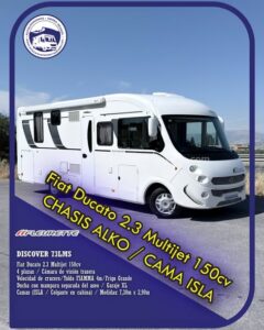 Integral FLEURETTE DISCOVER 73LMS Autocaravanas Sierra Nevada empresa con más de 20 años de experiencia en el sector de venta de ocasión os ofrece esta magnífica casa rodante.🗣️👉 Para más información o precio 💵 consulté en nuestra página web www.autocaravanassierranevada.com ➡️🌐💻 o haga click👉🖱️ en nuestro enlace ⬇️👇 https://autocaravanassierranevada.com/.../fleurette.../ ¿Quieres pagar a plazos? Llama y te informamos sin compromiso 📞617795719 📞621251555 Extras 👇 MOTOR: Fiat Ducato 2.3 Multijet 150cv AÑO: 2014 KM: 126.000 Medidas: 7,30m x 2,90m Plazas viajar: 4 Plazas dormir: 4 * Medida Garaje con doble portón : (2,20m x 1,10m x 0,90m) * Camas (Isla/ Colgante en cabina) * Chasis ALKO + Barras de torsión Extras: Aire acondicionado(de motor) AirBag (conductor y copiloto) Velocidad de Crucero Cierre centralizado Espejos eléctricos Elevalunas eléctricos (sólo conductor) Radio (2DIN-CD-USB-BT) Cámara de visión trasera(en radio) Asientos giratorios Oscurecedores REMIS en cabina completa Mosquiteras en ventanas, claraboyas y puerta principal Ventana PRACTICABLE con mosquitera en puerta principal Claraboyas transparentes y Claraboya xxl en salón Frigo DOMETIC (220v, Gas, 12v, Auto) 160L capacidad Horno Extractor de humos Ducha con mampara separada de aseo Batería de 100ah. Placa solar de 100w. Calefacción Truma Combi Tv 12v. (LCD-HDMI-USB-DVD) Escalón de doble peldaño integrado Toldo FIAMMA de 4m. Escalera trasera para subir a techo Baca de aluminio Neumáticos reforzados marca CONTINENTAL especial camper #autocaravanastyle #viajarconniños #viajarenautocaravanaconniños #roadtrip #autocaravanaadventure #ventadeautocaravanas #autocaravanassierranevada #autocaravantravel #autocaravanaenlaplaya #kitcamping #differentholidays #camaisla #motorhome #caravanas1000 #camper
