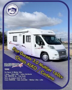 Integral McLouis NEVIS 832 Autocaravanas Sierra Nevada empresa con más de 20 años de experiencia en el sector de venta de ocasión os ofrece esta magnífica casa rodante.🗣️👉 Para más información o precio 💵 consulté en nuestra página web www.autocaravanassierranevada.com ➡️🌐💻 o haga click👉🖱️ en nuestro enlace ⬇️👇 https://autocaravanassierranevada.com/.../mclouis-nevis-832/ ¿Quieres pagar a plazos? Llama y te informamos sin compromiso 📞617795719 📞621251555 Extras 👇 MOTOR: Fiat Ducato 2.3 MultiJet 130cv AÑO: 2016 KM: 46.000 Medidas: 6,00m x 3,00m Plazas viajar: 4 Plazas dormir: 4 * Medida Garaje: (0,40m x 1,00m x 0,70m) * Camas (Salón convertible / Colgante en cabina) Extras: Aire acondicionado(de motor) AirBag(conductor y copiloto) Velocidad de Crucero Espejos eléctricos Elevalunas eléctricos Radio (2DIN-CD-MP3-AUX-BT-GPS) Cámara de visión trasera Asientos giratorios Oscurecedores REMIS en cabina completa Mosquiteras en ventanas, claraboyas y puerta principal Claraboya XXL en salón Frigo THETFORD (220v, Gas, 12v, Auto) 149L capacidad Extractor de humos Ducha con mampara dentro de aseo Batería de 100ah. Placa solar de 100w. Calefacción Truma Combi Tv 12v. (TDT-HDMI-USB-DVD) Escalón de doble peldaño integrado Toldo DOMETIC de 3m. Portabicis FIAMMA para 2 1Cierres de seguridad (puerta principal) Maleteros lateral Neumáticos reforzados marca MICHELIN especial camper #autocaravanastyle #viajarconniños #viajarenautocaravanaconniños #roadtrip #autocaravanaadventure #ventadeautocaravanas #autocaravanassierranevada #autocaravantravel #autocaravanaenlaplaya #kitcamping #differentholidays #camaisla #motorhome #caravanas1000 #camper