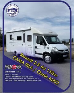 Autocaravana Perfilada PILOTE Explorateur 715FC Autocaravanas Sierra Nevada empresa con más de 20 años de experiencia en el sector de venta de ocasión os ofrece esta magnífica casa rodante.🗣️👉 Para más información o precio 💵 consulté en nuestra página web www.autocaravanassierranevada.com ➡️🌐💻 o haga click👉🖱️ en nuestro enlace ⬇️👇 https://autocaravanassierranevada.com/.../pilote.../ ¿Quieres pagar a plazos? Llama y te informamos sin compromiso 📞617795719 📞621251555 Extras 👇 MOTOR: Renault 2.5 dci 150cv AÑO: 2007 KM: 120.000 Medidas: 7,00m x 2,90m Plazas viajar: 4 Plazas dormir: 3 * Medida Garaje con doble portón : (2,20m x 0,90m x 0,75m) * Camas (Isla/ Salón Convertible) * Chasis ALKO + Barras de torsión Extras: Aire acondicionado(de motor) AirBag (sólo conductor) Cierre centralizado Espejos eléctricos Elevalunas eléctricos Radio (USB-BT-MP3-SD) Asientos giratorios Oscurecedores REMIS en cabina completa Mosquiteras en ventanas y claraboyas Ventana PRACTICABLE con mosquitera en puerta principal Claraboya xxl en salón Aire Acondicionado 220 Frigo DOMETIC (220v, Gas, 12v, Auto) 150L capacidad Horno Extractor de humos Ducha con mampara dentro de aseo Batería de 100ah. Placa solar de 100w. Calefacción Trumatic c Escalón eléctrico de aluminio Toldo OMNISTOR de 4,5m. Portabicis FIAMMA CARRY BIKE para 3 Ducha exterior Maletero lateral Neumáticos reforzados especial camper #autocaravanasgranada #autocaravanaocasion #autocaravanasdeocasion #ventaautocaravana #compraautocaravana #autocaravanabarata #caravaningandalucia #autocaravanasur #granadaturismo #granadaocasion #andaluciavanlife #vanlife #camperlife #motorhome #campervan #viajarenautocaravana #caravaninglife #aventuraenruta #viajeslibres #escapadarural #naturalezaylibertad #viajarporelmundo #rutavanlife #descubreespaña #autocaravanaspain