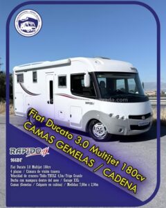 Autocaravana integral RAPIDO 966DF Autocaravanas Sierra Nevada empresa con más de 20 años de experiencia en el sector de venta de ocasión os ofrece esta magnífica casa rodante.