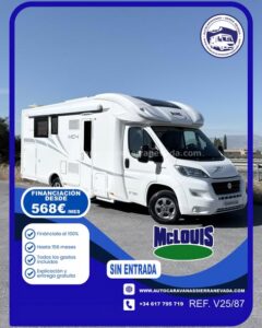 PERFILADA MCLOUIS MC4 879G Autocaravanas Sierra Nevada empresa con más de 20 años de experiencia en el sector de venta de ocasión os ofrece esta magnífica casa rodante.🗣️👉 Para más información o precio 💵 consulté en nuestra página web www.autocaravanassierranevada.com ➡️🌐💻 o haga click👉🖱️ en nuestro enlace ⬇️👇 https://autocaravanassierranevada.com/.../mclouis-mc4-879g/ ¿Quieres pagar a plazos? Llama y te informamos sin compromiso 📞617795719 📞621251555 EQUIPAMIENTO Y EXTRAS 👇 TIPO DE VEHICULO: AUTOCARAVANA PERFILADA MOTOR: Fiat Ducato 2.3 Multijet 130cv AÑO: 2019 KM: 50.000 Medidas exteriores: 7,40m x 2,90m Plazas viajar: 5 Extras y Equipamiento: * Medida maletero con doble portón: (2,20m x 1,10m x 1,10m) * Camas (Colgante eléctrica en salón/Isla elevable/Salón Convertible) * Suspensión Neumática - Aire acondicionado de motor - AirBag(conductor y copiloto) - Velocidad de Crucero - Cierre centralizado - Espejos eléctricos - Elevalunas eléctricos - Radio (USB-CD-BT-AUX) - Camara de Visión trasera - Asientos giratorios - Oscurecedores REMIS en cabina completa - Mosquiteras en ventanas ,claraboyas y puerta principal - Claraboyas transparentes y Claraboya panorámica xxl en cabina - TruboVent - Frigo THETFORD (220v, Gas, 12v, Auto) 149L capacidad - Ducha con mampara separada de aseo - Baterías de 100ah. - Placa solar de 100w. - Calefacción Truma Combi - Tv 12v. (TDT-HDMI-USB-DVD) - Escalón de doble peldaño integrado - Toldo THULE de 4m. - Portabicis para 2 - Neumáticos reforzados especial camper #autocaravanasgranada #autocaravanaocasion #autocaravanasdeocasion #ventaautocaravana #compraautocaravana #autocaravanabarata #caravaningandalucia #autocaravanasur #granadaturismo #granadaocasion #andaluciavanlife #vanlife #camperlife #motorhome #campervan #viajarenautocaravana #caravaninglife #aventuraenruta #viajeslibres #escapadarural #naturalezaylibertad #viajarporelmundo #rutavanlife #descubreespaña