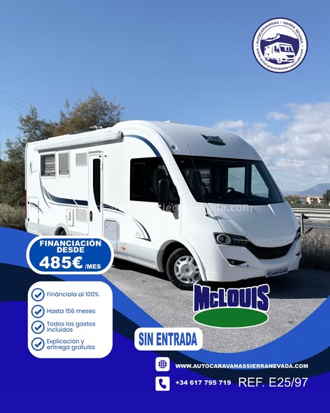 INTEGRAL MCLUIS NEVIS 872 Autocaravanas Sierra Nevada empresa con más de 20 años de experiencia en el sector de venta de ocasión os ofrece esta magnífica casa rodante.🗣️👉 Para más información o precio 💵 consulté en nuestra página web www.autocaravanassierranevada.com ➡️🌐💻 o haga click👉🖱️ en nuestro enlace ⬇️👇 https://autocaravanassierranevada.com/.../mclouis-nevis-872/ ¿Quieres pagar a plazos? Llama y te informamos sin compromiso 📞617795719 📞621251555 EQUIPAMIENTO Y EXTRAS 👇 MOTOR: FIAT DUCATO 2.3 MULTIJET 130CV AÑO: 2013 KM: 150.000 Medidas exteriores: 7,30m x 3,00m Plazas viajar: 4 Plazas para dormir: 4 Extras y Equipamiento: * Medida maletero con doble portón: (2,20m x 1,00m x 0,90m) * Camas (Isla/Colgante en cabina) - Aire acondicionado de motor - AirBag(conductor y copiloto) - Velocidad de Crucero - Cierre centralizado(en cabina) - Elevalunas eléctricos(conductor) - Radio (2DIN-BT-USB) - Camara de Visión trasera(en radio) - Asientos giratorios - Oscurecedores REMIS en cabina - Mosquiteras en ventanas y claraboyas - Claraboya XXL en salón - TurboVent - Frigo DOMETIC (220v, Gas, 12v, Auto) 160L capacidad - Horno a gas - Extractor de humos - Ducha con mampara separada de aseo - Baterías de 100ah. - Placa solar de 100w. - WC con SOG - Calefacción Truma Combi - Tv 12v.(TDT-HDMI-USB) - Escalón doble peldaño integrado - Toldo FIAMMA de 4m. - Portabicis para 2 - Neumáticos reforzados especial camper #autocaravanasgranada #autocaravanaocasion #autocaravanasdeocasion #ventaautocaravana #compraautocaravana #autocaravanabarata #caravaningandalucia #autocaravanasur #granadaturismo #granadaocasion #andaluciavanlife #vanlife #camperlife #motorhome #campervan #viajarenautocaravana #caravaninglife #aventuraenruta #viajeslibres #escapadarural #naturalezaylibertad #viajarporelmundo #rutavanlife #descubreespaña