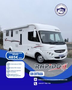 AUTOCARAVANA INTEGRAL RAPIDO 9092DF Autocaravanas Sierra Nevada empresa con más de 20 años de experiencia en el sector de venta de ocasión os ofrece esta magnífica casa rodante. Para más información o precio consulté en nuestra página web www.autocaravanassierranevada.com o haga click en nuestro enlace https://autocaravanassierranevada.com/.../rapido-9092df.../ ¿Quieres pagar a plazos? Llama y te informamos sin compromiso 617 79 57 19 687 85 35 11 EQUIPAMIENTO Y EXTRAS INTEGRAL RAPIDO 9092DF MOTOR: FIAT DUCATO 3.0 MULTIJET 160cv AÑO: 2010 KM: 83.000 Medidas exteriores: 7,30m x 2,90m Plazas: 4 Extras y Equipamiento: * Medida maletero con doble acceso: (2,15m x 1,15m x 1,00m) * Camas (Isla /Colgante en cabina) * CADENA DE DISTRIBUCIÓN * Chasis ALKO * Muelles reforzazos en suspesión delantera NUEVOS - Aire acondicionado de motor - AirBag(conductor) - Velocidad de Crucero - Cierre Centralizado - Espejos eléctricos - Elevalunas eléctricos solo conductor - Radio (2DIN-CD-USB-SD-AUX) - Asientos Giratorios - Oscurecedores REMIS en cabina completa - Mosquiteras en ventanas, claraboyas y puerta principal - Claraboyas transparentes y Claraboya xxl en salón - Aire Acondicionado a 220v - Frigo DOMETIC (220v, Gas, 12v, Auto) 150L capacidad - Horno a gas - Extractor de Humos - Ducha con mampara separada de aseo - Batería de 95ah. - Placa solar de 100w - Calefacción Truma Combi - Escalón doble peldaño integrado - Toldo THULE de 4,5m. - Baca de aluminio - Patas estabilizadoras - Portabicis para 2 - Ducha exterior - Maleteros laterales - Neumáticos reforzados especial camper www.autocaravanassierranevada.com #autocaravanasgranada #autocaravanaocasion #autocaravanasdeocasion #ventaautocaravana #compraautocaravana #autocaravanabarata #caravaningandalucia #autocaravanasur #granadaturismo #granadaocasion #andaluciavanlife #vanlife #camperlife #motorhome #campervan #viajarenautocaravana #caravaninglife #aventuraenruta #viajeslibres #escapadarural #naturalezaylibertad #viajarporelmundo #rutavanlife #descubreespaña